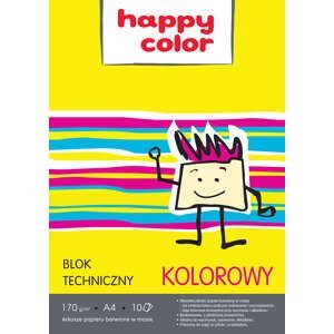 Barevné papíry Blok Happy Color technický A4 170 g 10 listů