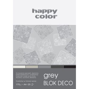 Barevné papíry Blok Happy Color Deco Grey A4 170 g 20 listů