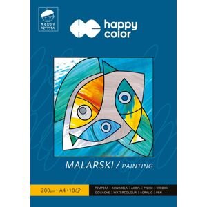 Papír na malování Happy Color Painting blok A4 200 g, 10 listů