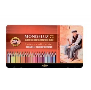Akvarelové pastelky Koh-i-Noor MONDELUZ 3727 sada 72 barev v plechovém obalu