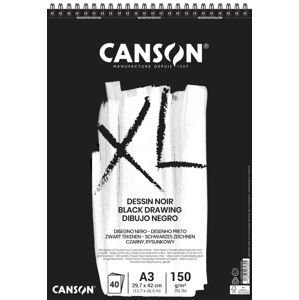 Canson XL Dessin NOIR kroužková vazba A3, 150 g 40 listů