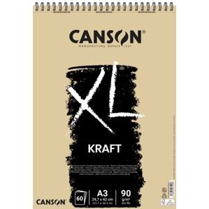 Canson XL Kraft kroužková vazba A3, 90 g, 60 listů