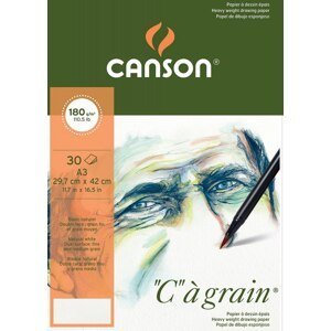 Skicák Canson Cagrain lepený blok A3 180g, 30 listů