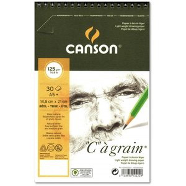 Skicák Canson Cagrain kroužkový blok A5, 125g 30 listů