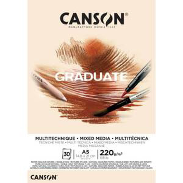 Canson Graduate Mix-Med skicák lep. A5 30l 220g NATUR