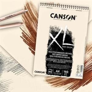Canson XL Dry Mixed Media Sand Grain Natur A4 40 listů