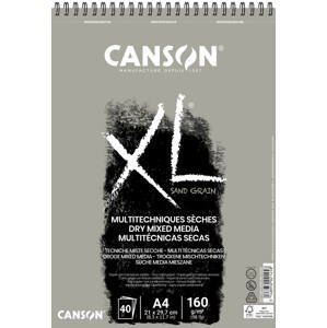 Canson Skicák XL Dry Mixed Media Sand Grain šedý A4 160 g, 40 listů