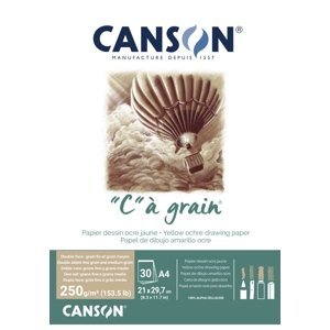 Canson "C" A' GRAIN - lepený blok A4 250 g, 30 listů, okrově tónovaný