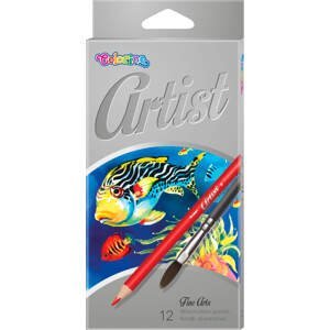Colorino R65528PTR Artist Watercolour, akvarelové pastelky, 12 barev + štětec