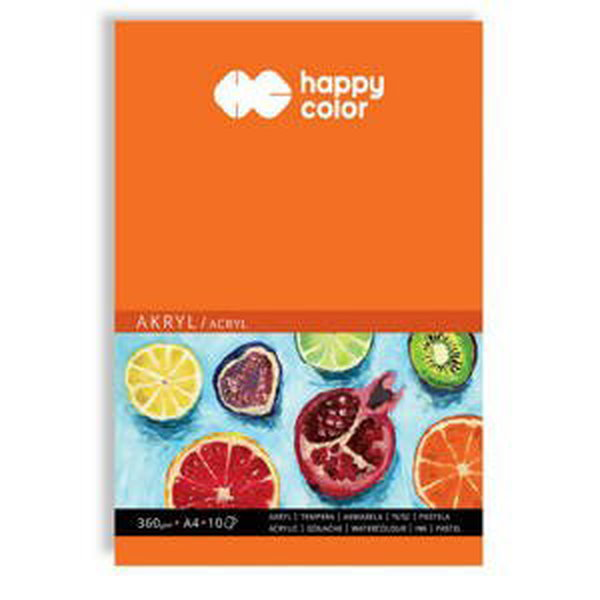 Happy Color 7836 2030-A10 blok papírů na akryl, A4, 360 g 10 listů