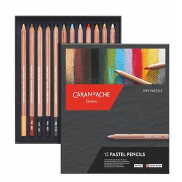 Caran D'Ache Umělecké suché pastely v tužce 12 barev, kartonový box