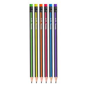 Colorino Grafitová tužka  s gumou (černá/fluo) HB