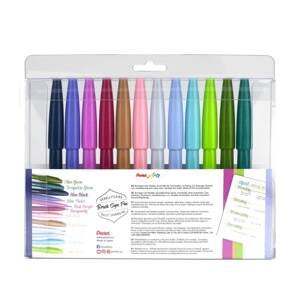 Pentel SES15C-12 sada 12ti pastelových odstínů Brush Sign Pen
