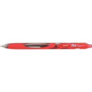 Kuličkové pero ZEBRA OLA, červená, 0,27 mm, stiskací mechanismus