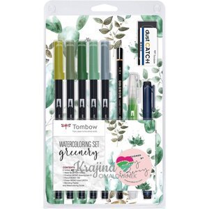 Tombow advanced lettering Greenery set color