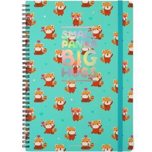 Legami Spiral-Bound Notebook - Spiral Notebook - Maxi Lined - Red Panda
