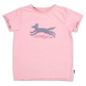 Wouki Dětské triko KAERU - pink fox 134