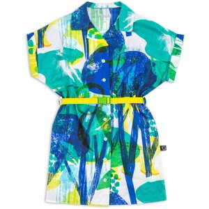 Wouki Dětské košilové šaty PAGU - forest blue 116