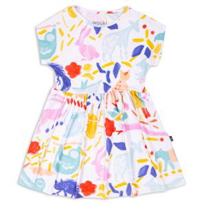 Wouki Dětské šaty TAKO - jungle pink 128