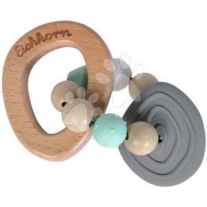 Dřevěné chrastítko Baby Pure Grasping Toy Eichhorn se silikonovým kroužkem od 3 měsíců
