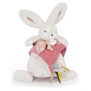 Plyšový zajíček Bunny Happy Boho Doudou et Compagnie růžový 25 cm v dárkovém balení od 0 měsíců