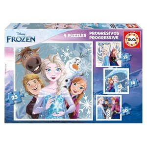 Puzzle Frozen Disney Progressive Educa 12-16-20-25 dílků