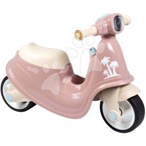 Odrážedlo motorka s reflektorem Scooter Pink Smoby s gumovými koly růžové od 18 měsíců