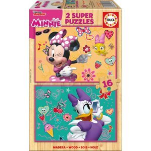 Educa dřevěné puzzle pro děti Minnie Happy Helpers 2x16 dílů 17623