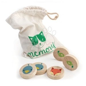 Dřevěné pexeso Clever Cat Memory Tender Leaf Toys 20 kroužků s 10 zvířátky od 18 měsíců