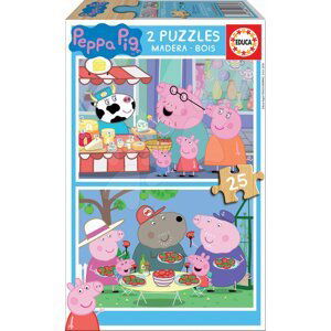 Dřevěné puzzle Peppa Pig Educa 2 x 25 dílků od 4 let