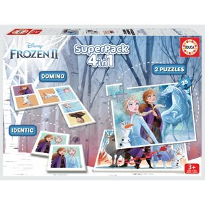 Superpack 4v1 Frozen 2 Disney Educa puzzle, domino a pexeso