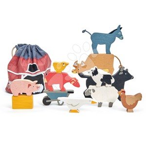 Dřevěná domácí zvířata Stacking Farmyard Tender Leaf Toys 10 druhů stohovatelné