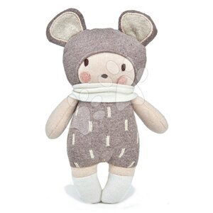 Panenka pletená šedá Baby Beau Knitted Doll ThreadBear 24 cm z jemné a měkké bavlny v dárkovém balení od 0 měsíců