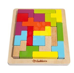 Dřevěné vkládací puzzle Shape Game Eichhorn 20 barevných kostek různých tvarů od 4 let