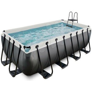 Bazén s filtrací Black Leather pool Exit Toys ocelová konstrukce 400*200*122 cm černý od 6 let