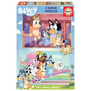 Dřevěné puzzle Bluey Educa 2 x 25 dílků