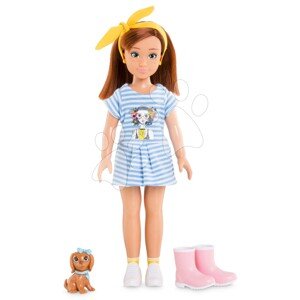 Panenka Zoé Nature & Adventure Set Corolle Girls s hnědými vlasy a s pejskem 28 cm 6 doplňků od 4 let