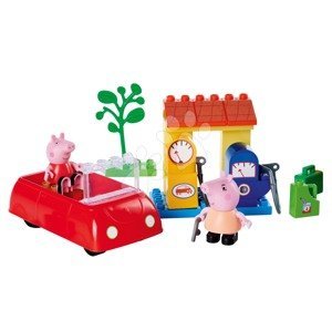 Stavebnice Peppa Pig Family Car PlayBig Bloxx BIG s 2 figurkami v autíčku na pumpě 28 dílů od od 1,5-5 let