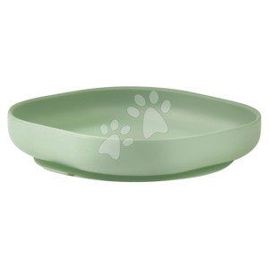 Talíř pro miminka Silicone Suction Plate Beaba Sage Green ze silikonu zelený od 4 měsíců