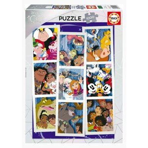 Puzzle Disney 100 Collage Educa 1000 dílků a Fix lepidlo