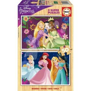 Drevené puzzle Disney Princess Educa 2x50 dielov od 4 rokov EDU19672