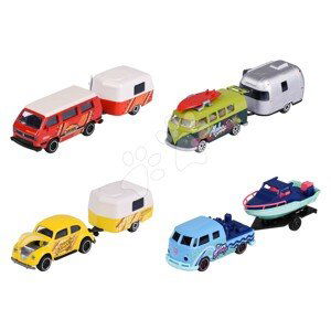 Autíčko s přívěsem VW The Originals Trailer Majorette kovové s odpružením 13 cm délka 4 druhy