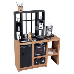 Kuchyňka moderní Loft Industrial Kitchen Smoby s kávovarem a funkčními spotřebiči a 32 doplňky 50 cm pracovní deska