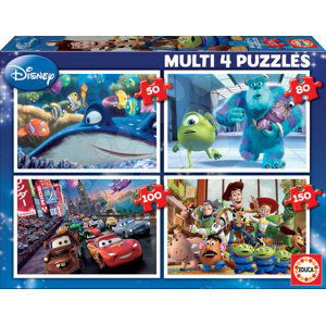 Dětské puzzle Pixar Educa 150-100-80-50 dílů 15615 barevné