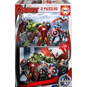 Dětské puzzle Avengers Educa 2x100 dílů 15771 barevné