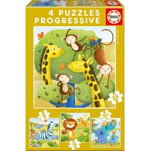 Educa dětské puzzle Záchranáři Zvířátka progresivní 17147