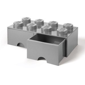 Lego® úložný box 250x502x181 se šuplíky šedý