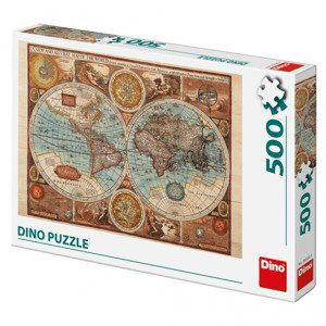 Dino puzzle mapa světa z roku 1626, 500d.