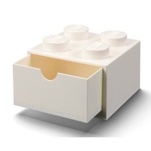 Lego® stolní box 4 se zásuvkou bílý