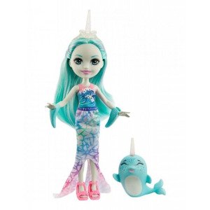 Enchantimals panenka se zvířátkem naddie narwhal a sword, mattel gjx41